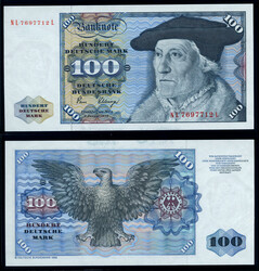100 DM 2. Januar 1980, Banknote in kassenfrischer Erhaltung.&nbsp;